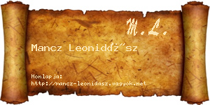 Mancz Leonidász névjegykártya